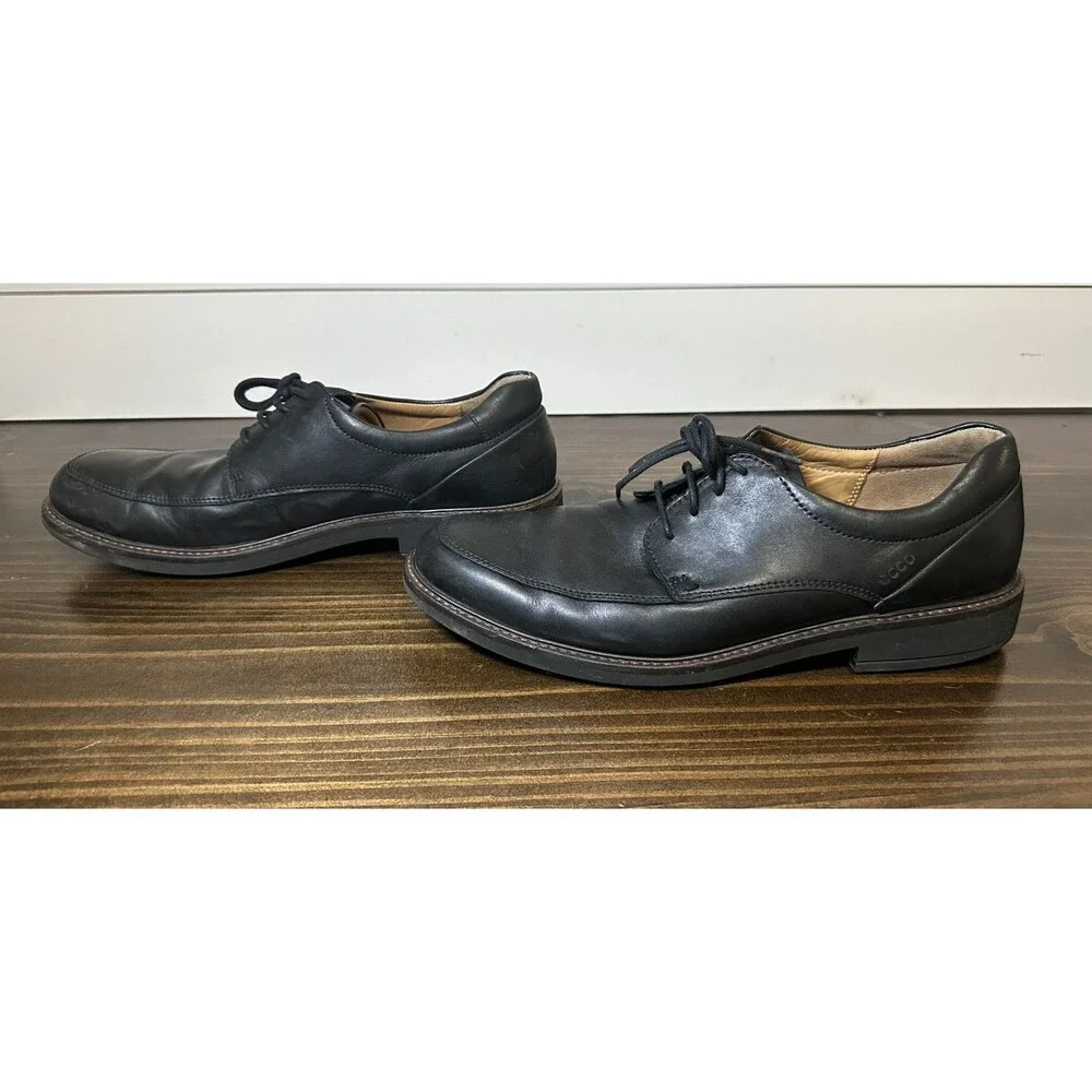 ECCO Holton Oxford Black Dress Lace Up Shoes Leather Apron Toe Men's US 11 EU 45